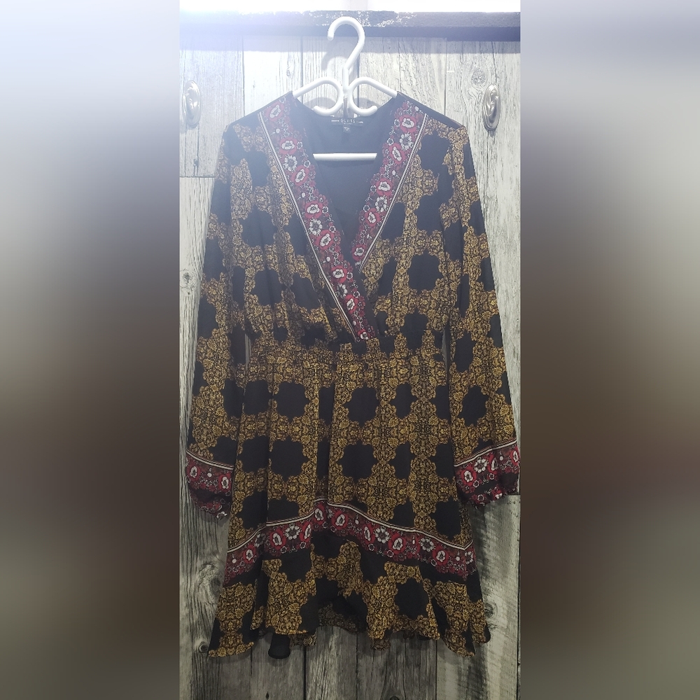 Guess Olena Medallion-Print A-Line Dress